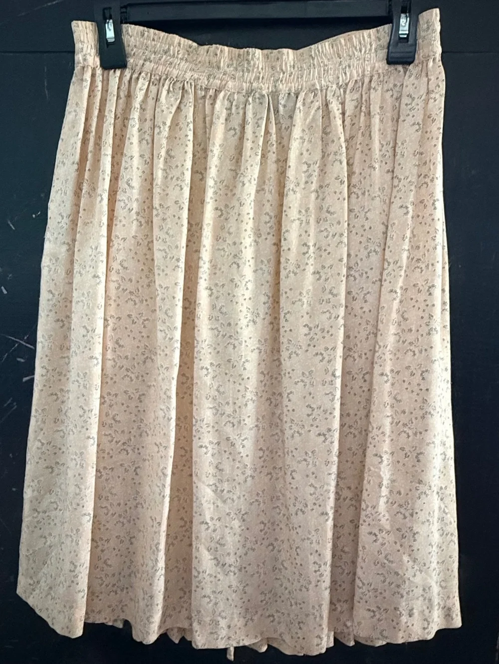 Vino De Casa Beige Floral Pleated Midi Skirt Cottagecore Size S Vintage
